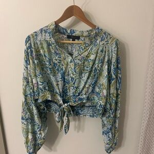 Rachel Roy Floral Tie-Front Blouse